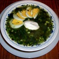 Классический суп из щавеля и крапивы с яйцом